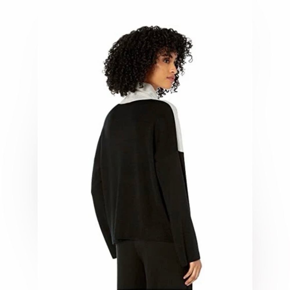 EILEEN FISHER MERINO WOOL TURTLENECK BOX CARDIGAN SWEATER XXS - Picture 3 of 10